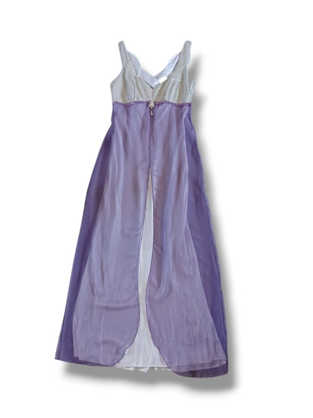 Steppin Out Vintage Y2K Prom Dress Formal Purple Sequin White Regency Size 9/10